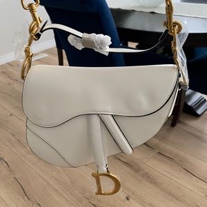 Dior saddle bag white regular size